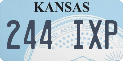 KS license plate 244IXP