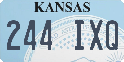 KS license plate 244IXQ