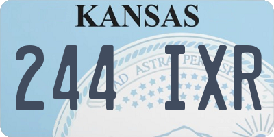 KS license plate 244IXR