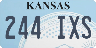 KS license plate 244IXS