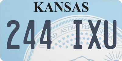 KS license plate 244IXU