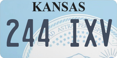 KS license plate 244IXV