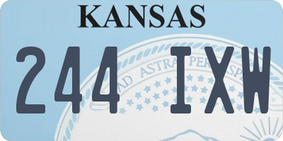 KS license plate 244IXW