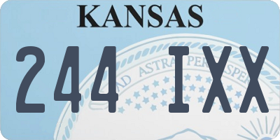 KS license plate 244IXX