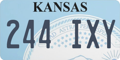 KS license plate 244IXY