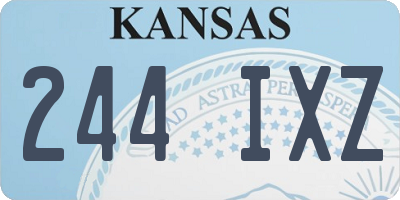 KS license plate 244IXZ