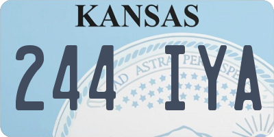 KS license plate 244IYA