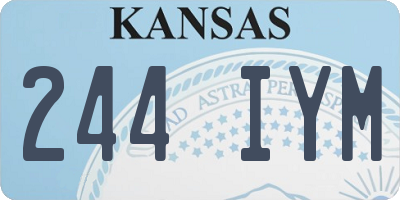KS license plate 244IYM