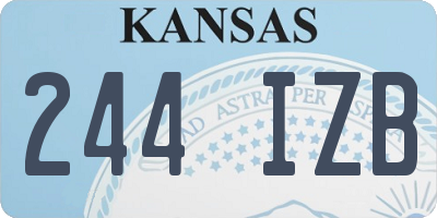 KS license plate 244IZB