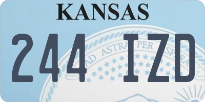 KS license plate 244IZD