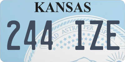 KS license plate 244IZE