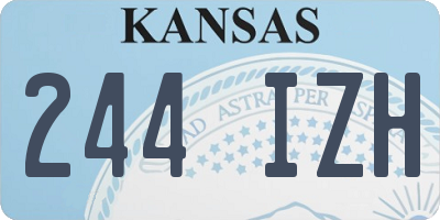 KS license plate 244IZH