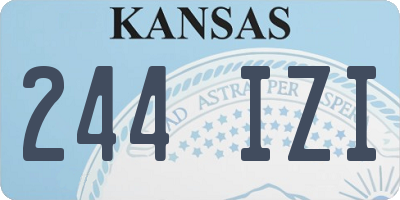 KS license plate 244IZI