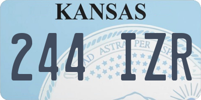 KS license plate 244IZR