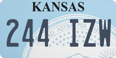 KS license plate 244IZW