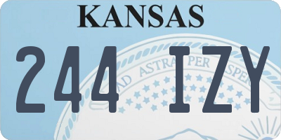 KS license plate 244IZY