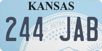 KS license plate 244JAB