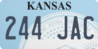 KS license plate 244JAC