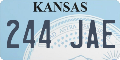 KS license plate 244JAE