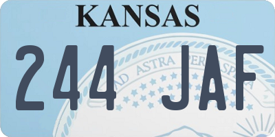 KS license plate 244JAF
