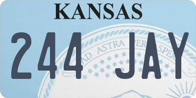 KS license plate 244JAY