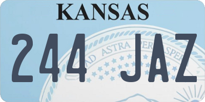 KS license plate 244JAZ