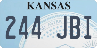 KS license plate 244JBI
