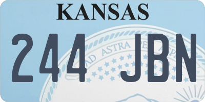 KS license plate 244JBN