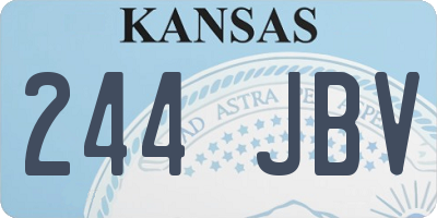 KS license plate 244JBV