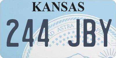 KS license plate 244JBY