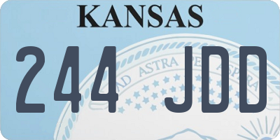 KS license plate 244JDD