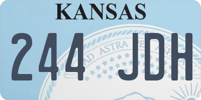 KS license plate 244JDH