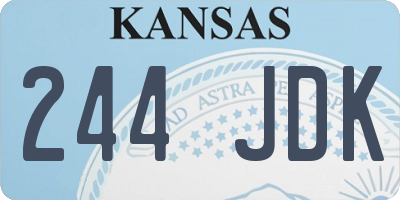 KS license plate 244JDK