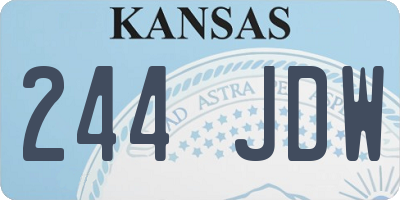 KS license plate 244JDW