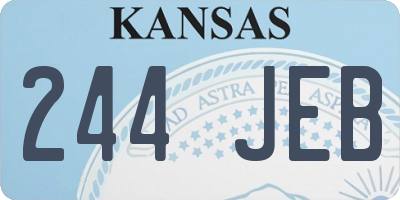 KS license plate 244JEB