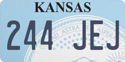 KS license plate 244JEJ