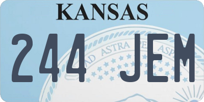 KS license plate 244JEM