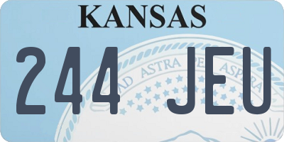 KS license plate 244JEU