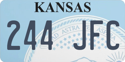 KS license plate 244JFC