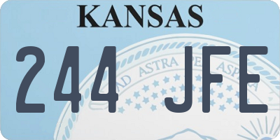 KS license plate 244JFE