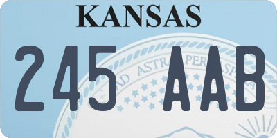 KS license plate 245AAB