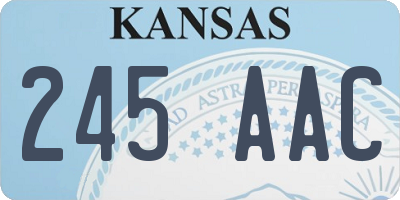 KS license plate 245AAC