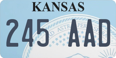 KS license plate 245AAD