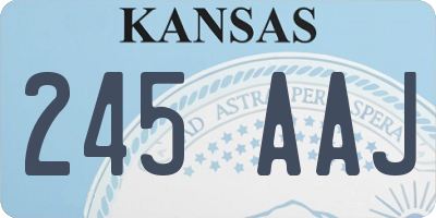 KS license plate 245AAJ