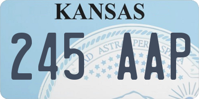 KS license plate 245AAP
