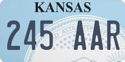 KS license plate 245AAR