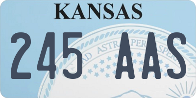 KS license plate 245AAS