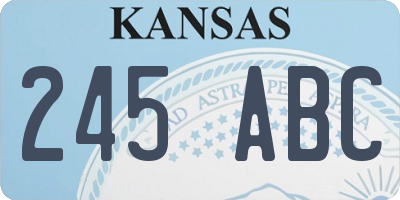 KS license plate 245ABC