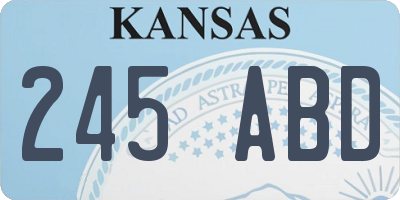 KS license plate 245ABD