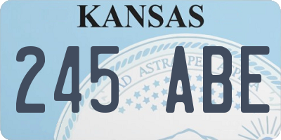 KS license plate 245ABE